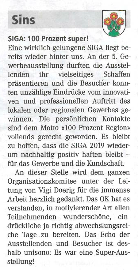 SIGA19 - 100 Prozent Region